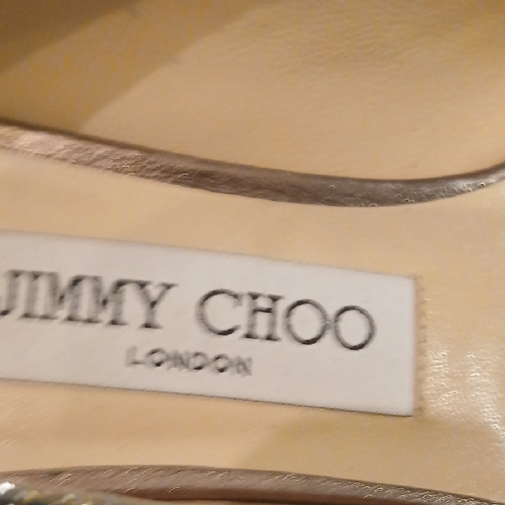 ✨ **Jimmy Choo Isabel Peep-Toe Pumps – Champagne Glitter Elegance** ✨ - Picture 8 of 9